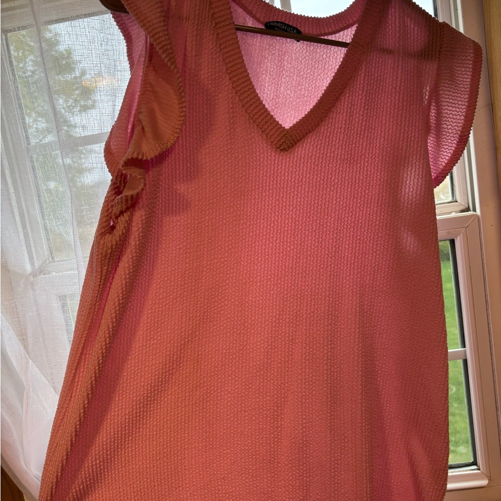 HEIMISH USA Pink Textured Sleeveless Top